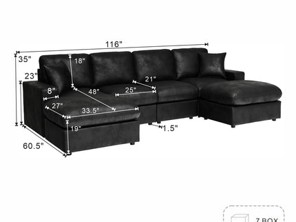 Sectional With 2 Ottomans