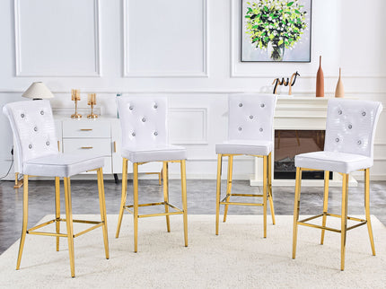 Bar Chairs With Crystal Clasp Design (Set of 2)