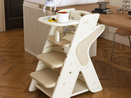 Multifunctional Growing Up Dining Chair With Adjustable Height And 5 Point Seat Belts