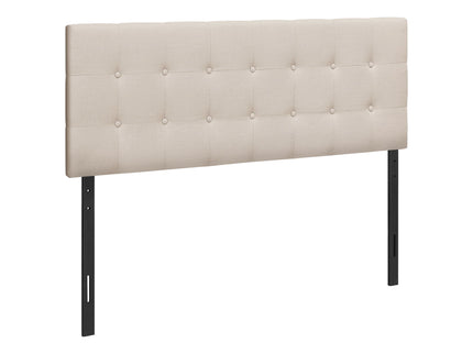 Queen Size, Bed Headboard Only, Upholstered Transitional - Beige
