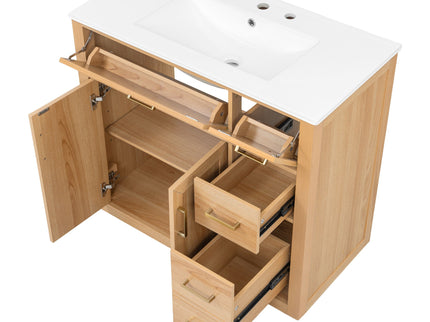 Bathroom Vanity & Sink, Soft Close Doors & Drawers - Wood