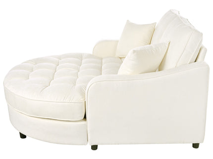 Modern Chaise Lounge Upholstered Sofa Couch With Tufted Seat And Detachable Pillows For Living Room