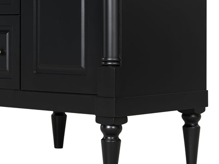 Freestanding Bathroom Vanity With Sink, Adjustable Shelf & Flip Drawer
