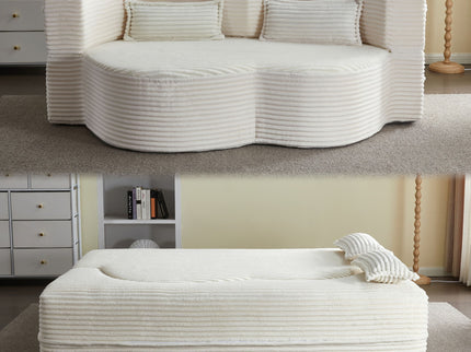 Floor Convertible Sleeper Sofa Bed With 2 Pillows