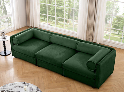 Stylish Sofa With Storage Seat And Cylindrical Backrest