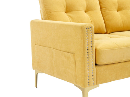 Modern L - Shape Convertible Sectional Sofa With Movable Ottoman