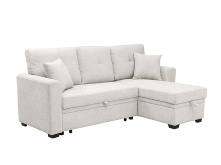 Upholstered Sectional With Pull Out Bed And Chaise Storage