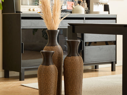 Classic And Neat Floor Vase, High Independent Flower Stand (Set of 3)