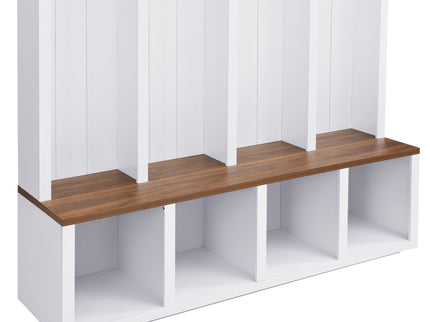 Entryway Hall Tree With Bench, 4 Hooks & Open Storage Space
