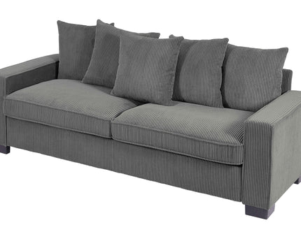 Luxe Sofa With 5 Matching Toss Pillows, Sleek Design, Spacious And Comfortable 3 Seater Couch