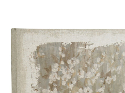 Large Cherry Blossom Canvas Art Print, Home Decor Accent Piece - Gray / White Matte