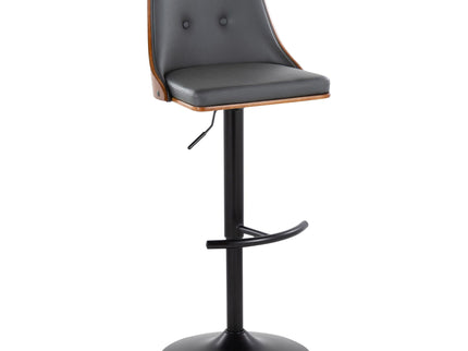 Gianna - Mid Century Modern Adjustable Barstool, Swivel With Rounded T Footrest (Set of 2)