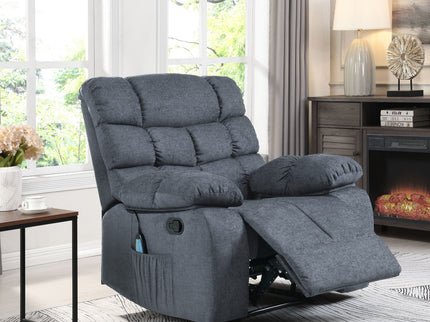 Contemporary Massage Recliner With Pillow Tufted Design - Charcoal