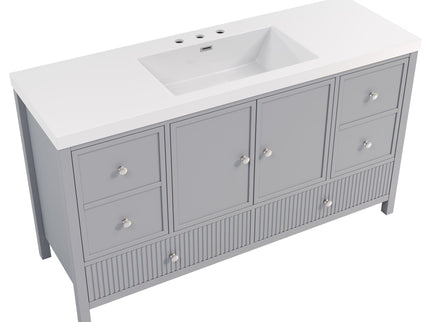 Bathroom Vanity With Separate Sink, Soft Close Doors And 4 Drawers