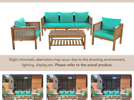 Patio Set Outdoor With Coffee Table And Cushions