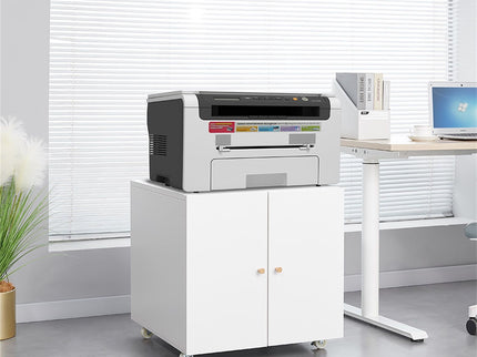 Office Furniture Copier Cabinet 2 Door Steel Copier Stand Mobile Pedestal File Printer Stand