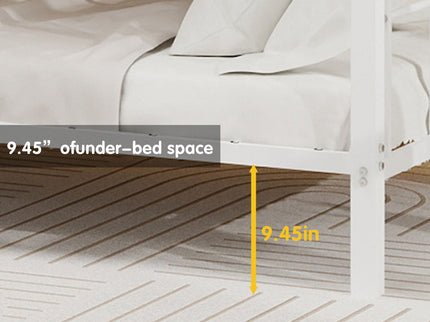 Bunk Bed For Kids, Convertible Frame With Ladders & Guardrail