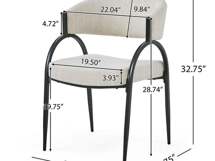 Contemporary Upholstered Dining Chairs With Metal Legs (Set of 2)
