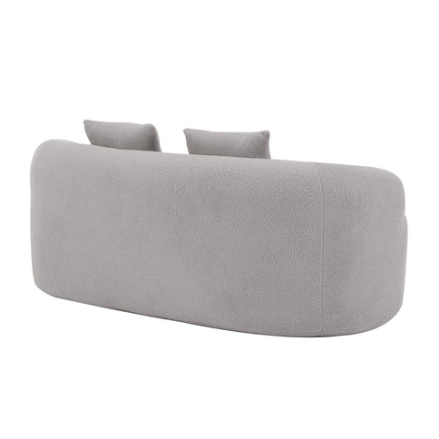 Curved Loveseat Sofa With Round Armrest