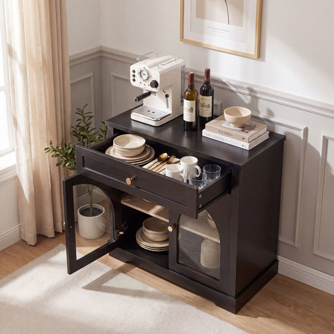 Modern Sideboard Cabinet With 1 Drawer And 2 Arched Doors