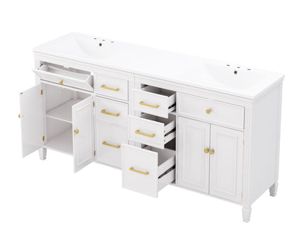 2 Piece Freestanding Bathroom Vanity Set With Sink Top, Reversible Dual Layout