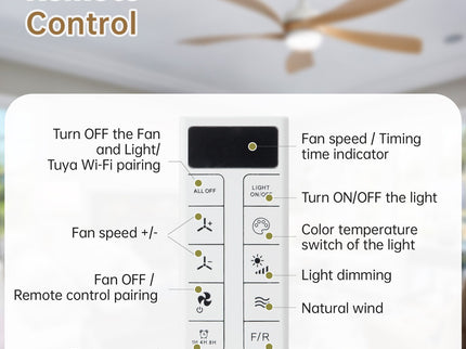 45" Ceiling Fan With DC Motor Smart App Control Quiet Reversible Operation Dimmable Lighting And Timer