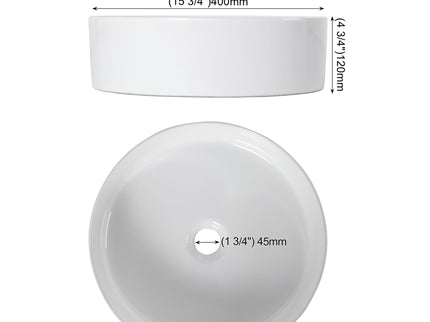 Floating Bathroom Vanity With Glossy Round Vessel Sink
