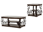 Dark Red / 2 Pc. Coffee Table, End Table