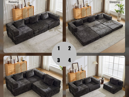 Convertible Floor Sofa Bed, Boneless Modular Sectional Sofa For Living Room