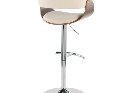 Vintage Mod - Mid Century Modern Adjustable Height Barstool With Swivel With Rounded T Footrest (Set of 2)