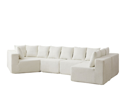 L - Shaped Modular Sofa With Deep Seat And 11 Pillows