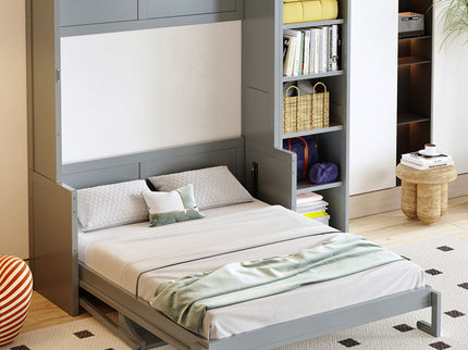 Sturdy Murphy Bed With Desk And Bookshelf