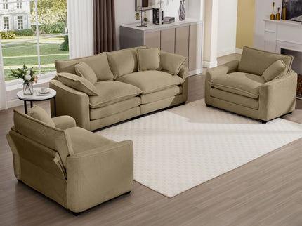 Elegant Oversized Sectional Sofa Set With Deep Seats And Flexible Layout