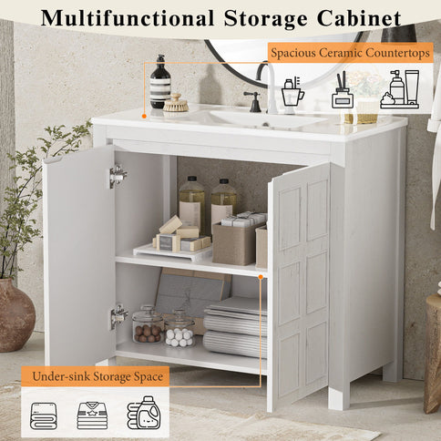 Bathroom Vanity Organizer With Sink, Combo Cabinet Set, Bathroom Storage Cabinet