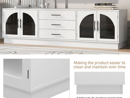 Modern Minimalist TV Stand, Entertainment Center Media Console Cabinet With Adjustable Shelves For Living Room