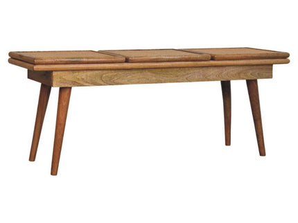 Larissa - Triple Accent Cane Bench - Beige