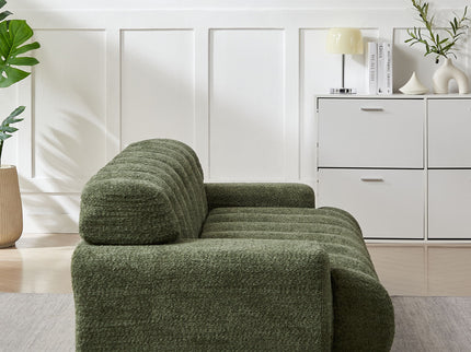 Cloud Series Minimalist Button Tufted Square Arm 3 Seater Sofa