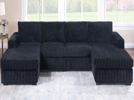 U-Shaped Sectional Set With Cushion Back Armless Chairs Right And Left Arm Chaise