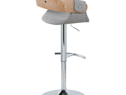 Elisa - Mid Century Modern Adjustable Barstool With Swivel With Rounded T Footrest (Set of 2)