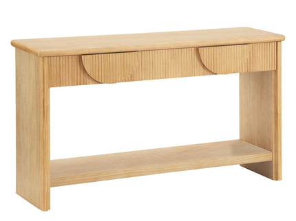 Fluted Console Table With Semi Circular Drawers - Natural