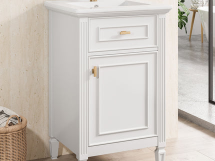 Bathroom Vanity With Sink, Adjustable Shelf, Tilt-Out Drawer