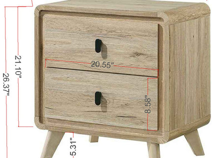Nightstand & 2 Drawers - Beige