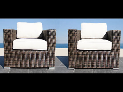 Outdoor Chairs Set With Cushions - Brown Mix
