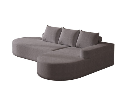 Modern Curved Sofa, L-Shaped Modular Sectional Set With 3 Pillows