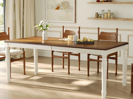 Rectangular Dining Table With Framed Top And Turned Legs - Natural