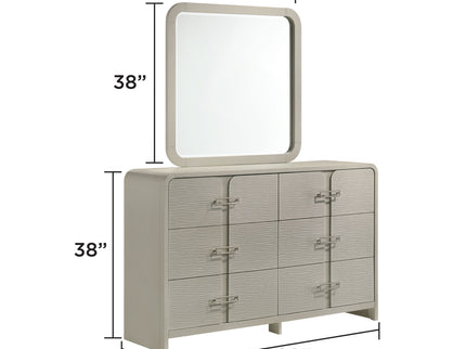 Aria - 6 Drawer Dresser - Beige