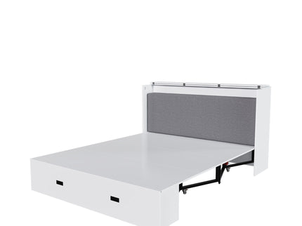 Full Murphy Bed With Storage Drawers, Charging Station, Foldable Panels, And Silent Swivel Wheels