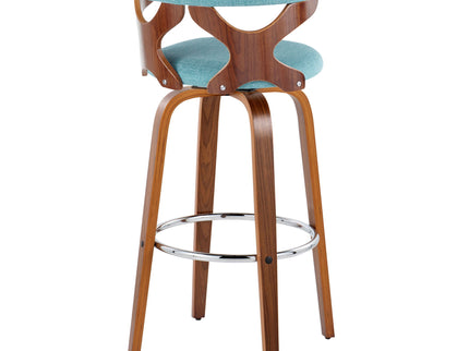 Gardenia - Mid Century Modern Fixed Height Barstool With Swivel With Round Footrest (Set of 2)