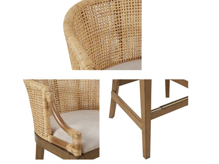 Casual Handcrafted Rattan Counter Stool