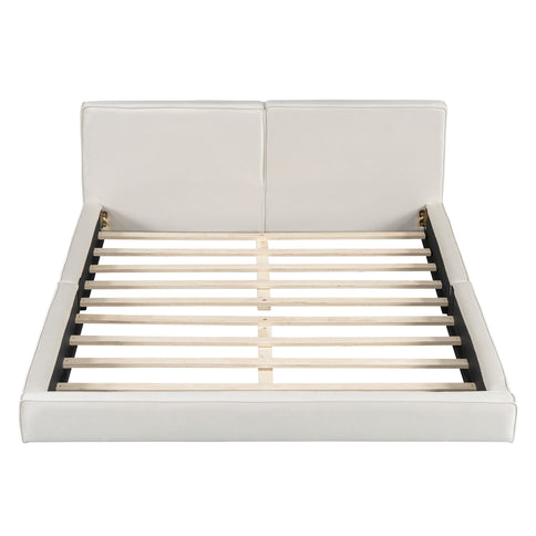 Upholstered Platform Bed, Grounded Bed With Solid Frame